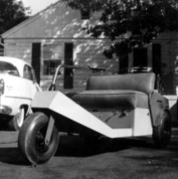 Golf cart, 1950's style. Cracker Box Manor may not have been large, but Chet insured that it had all of the amenities.